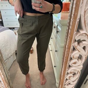 Army green jogger pants